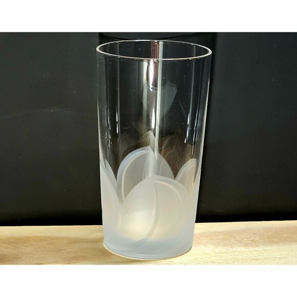 Cristal D'Arques Florence Highball Glass 5.25" crystal frosted 3D petals romanti - Picture 2 of 7